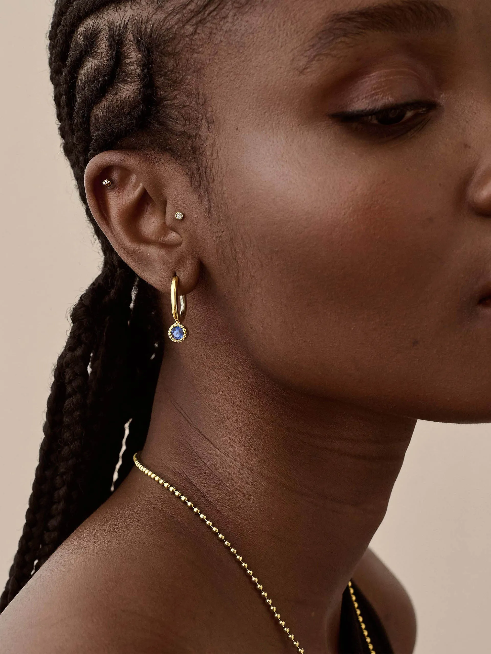 Blue sapphire drop earrings