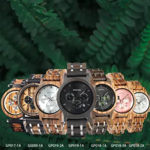 BOBOBIRD Wooden Multi-functional Business Quartz Watch for Men