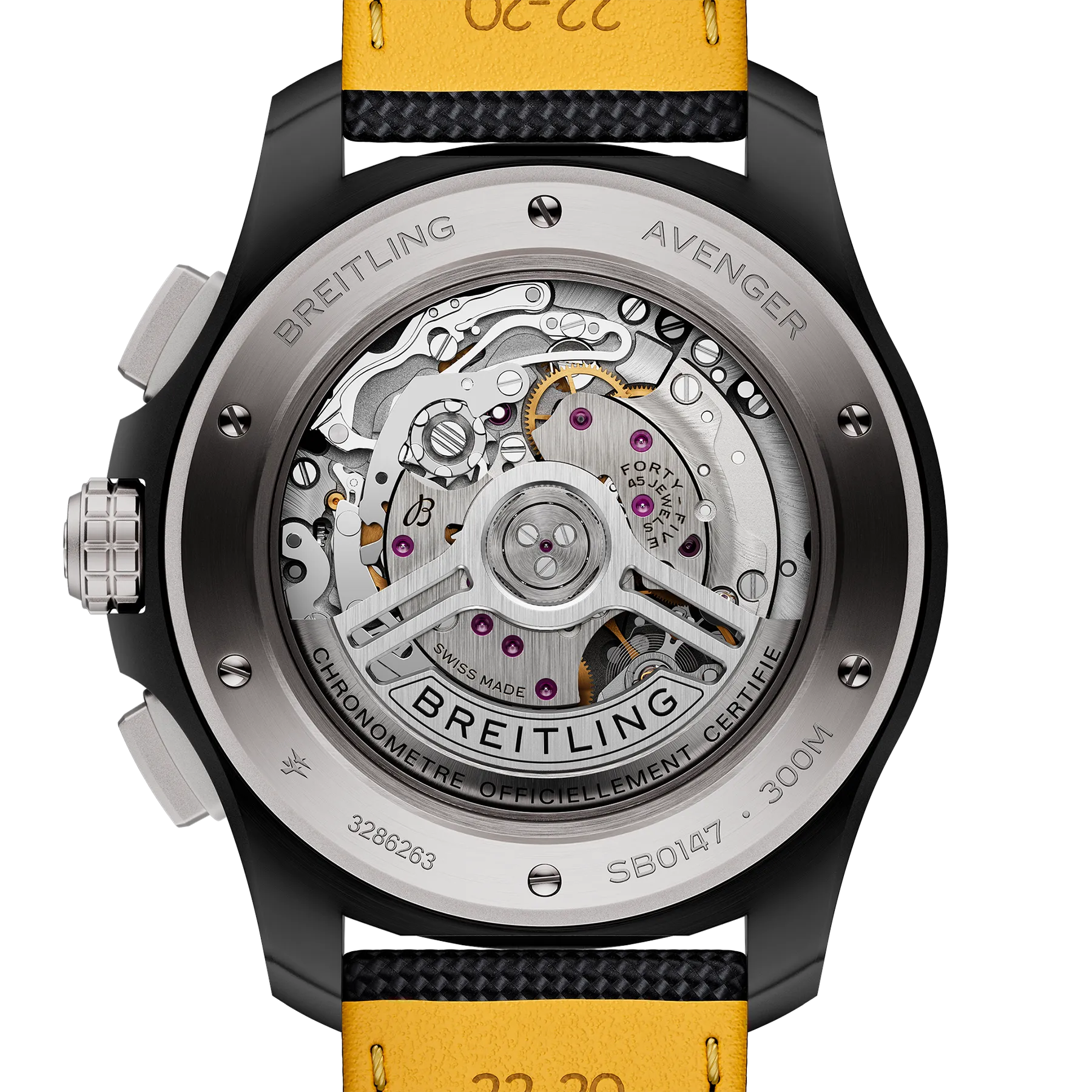 Breitling Avenger B01 Chronograph 44mm Night Mission Watch with Black Carbon Dial