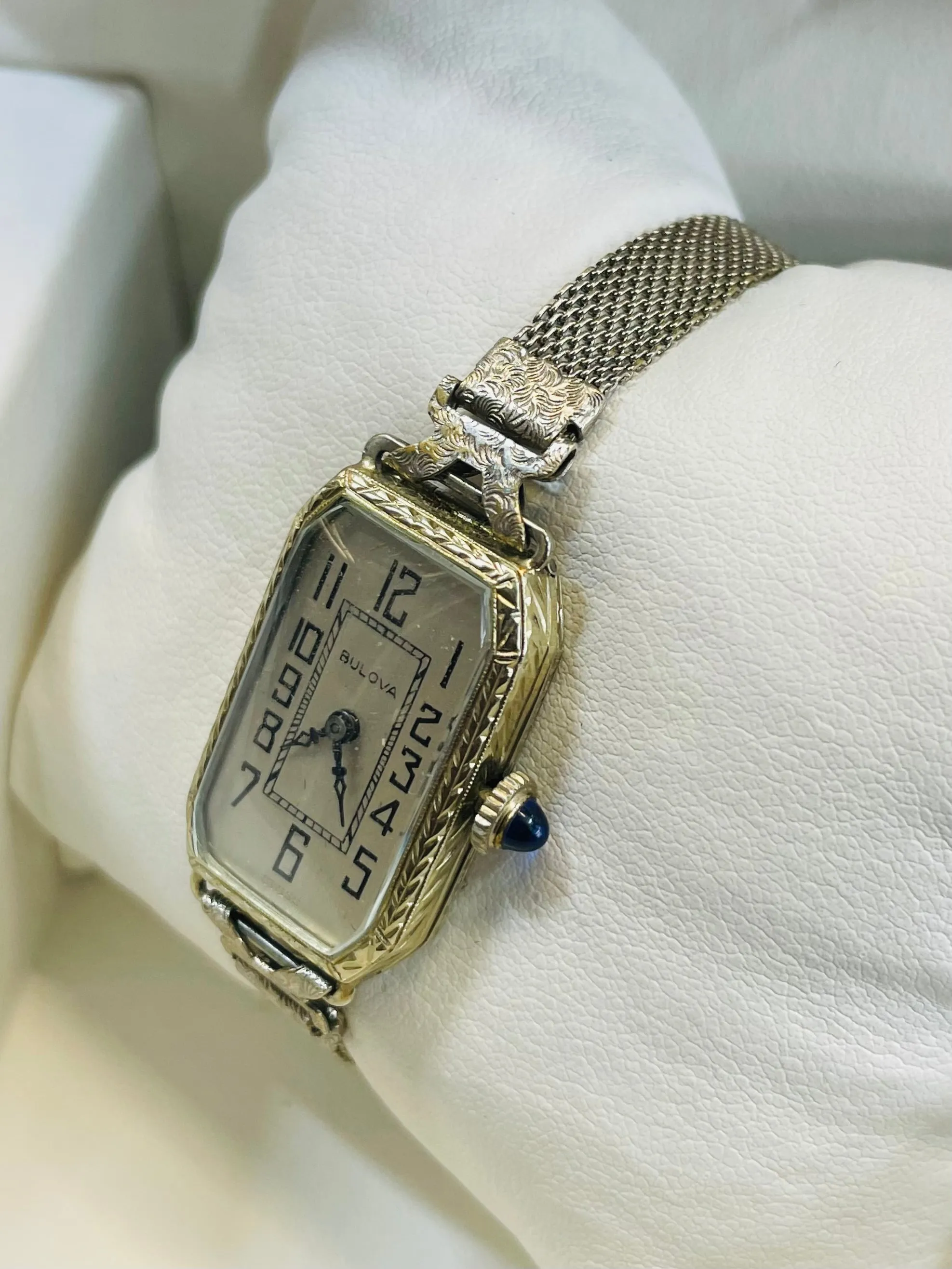 BULOVA VINTAGE 1920'S MECHANICAL LADIES 18K WHITE GOLD WATCH - $8K APR w/ COA!!!