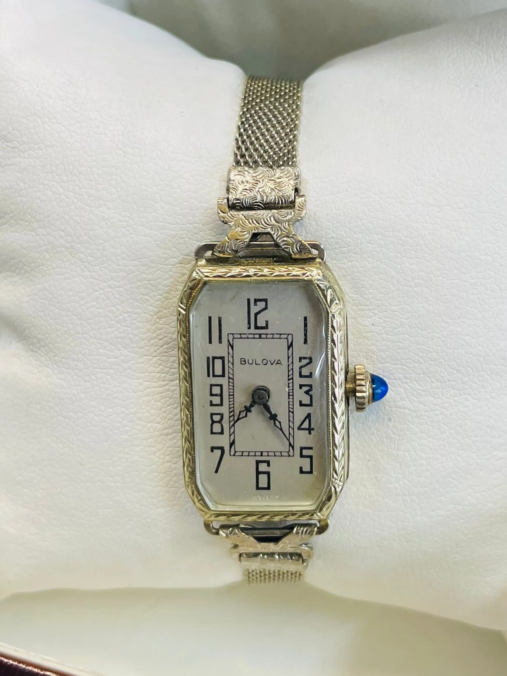 BULOVA VINTAGE 1920'S MECHANICAL LADIES 18K WHITE GOLD WATCH - $8K APR w/ COA!!!