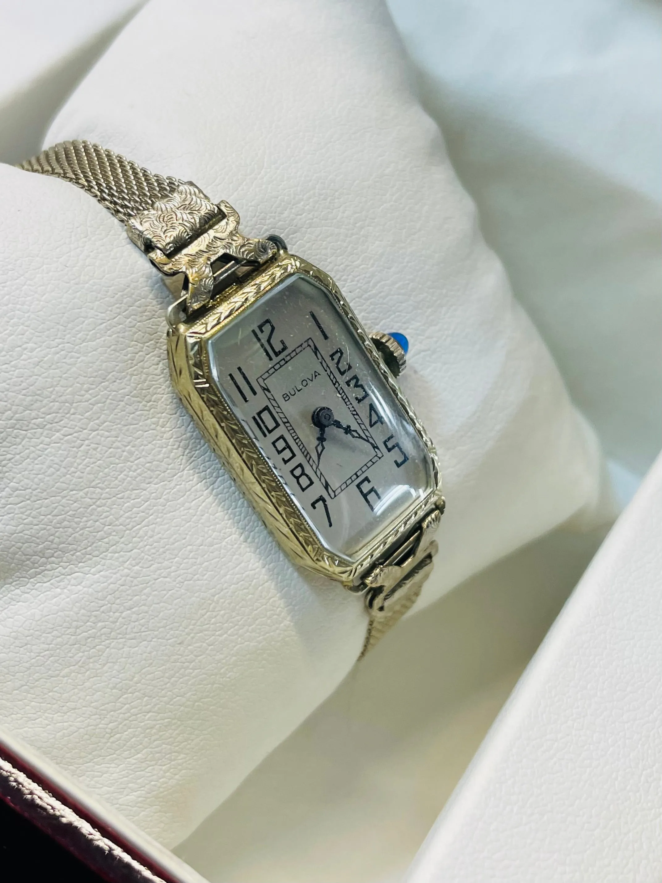 BULOVA VINTAGE 1920'S MECHANICAL LADIES 18K WHITE GOLD WATCH - $8K APR w/ COA!!!
