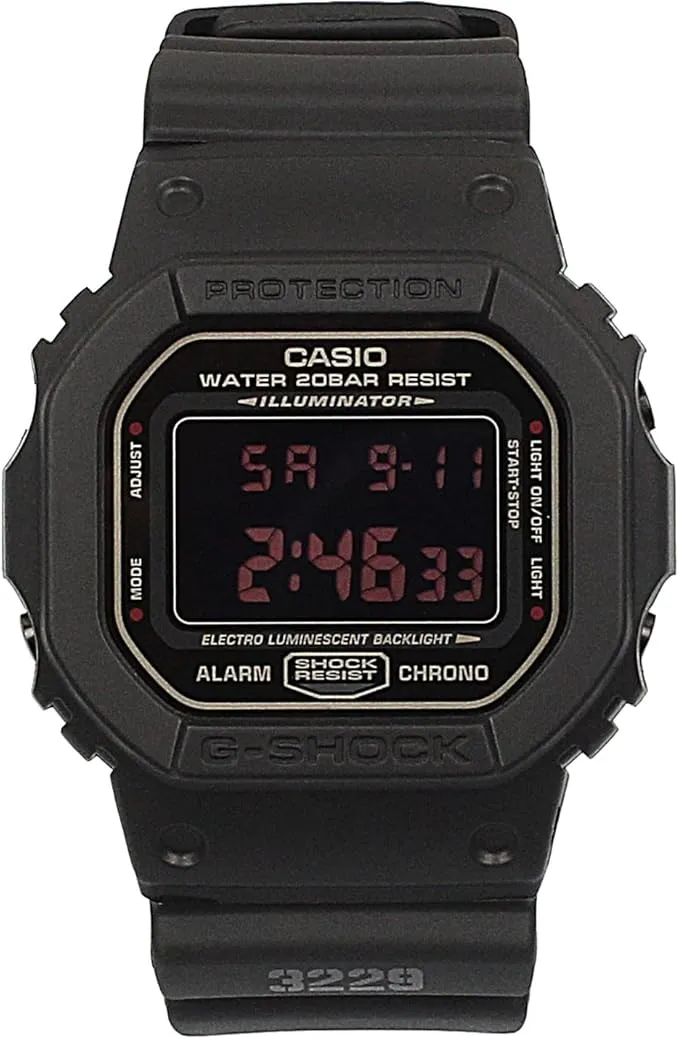 CASIO DW-5600MS-1DR G-Shock Resin Band 200-meter water resistance