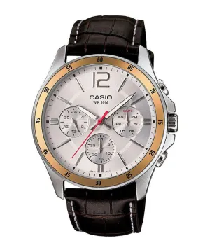 CASIO Enticer Chronograph White Watch   #MTP-1374L-7AVDF