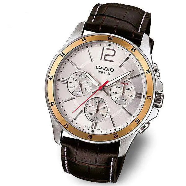 CASIO Enticer Chronograph White Watch   #MTP-1374L-7AVDF