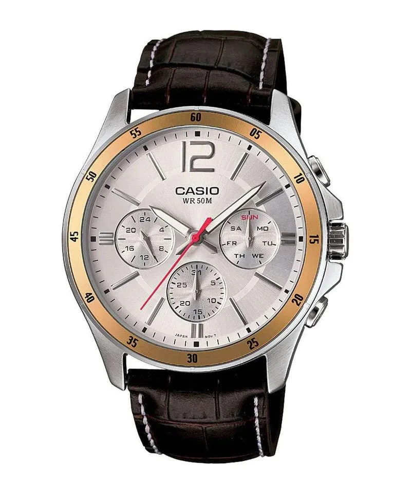 CASIO Enticer Chronograph White Watch   #MTP-1374L-7AVDF