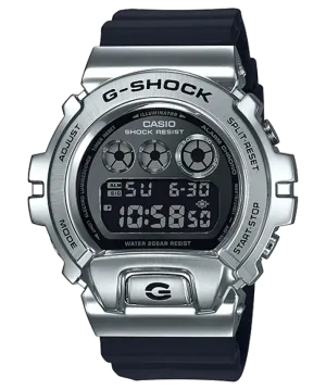 CASIO G-SHOCK Men's 25th Anniversary Limited Edition Digital Stainless Steel and Black Resin Strap Watch #GM-6900-1DR