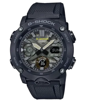 CASIO G-SHOCK Special Color Analog Quartz Black Resin Men's Watch #GA-2000SU-1ADR