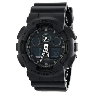 Casio Men's Black Dial Plastic Band G-Shock Multifunction Analog and Digital Quartz Watch - GA-100MB-1ACR