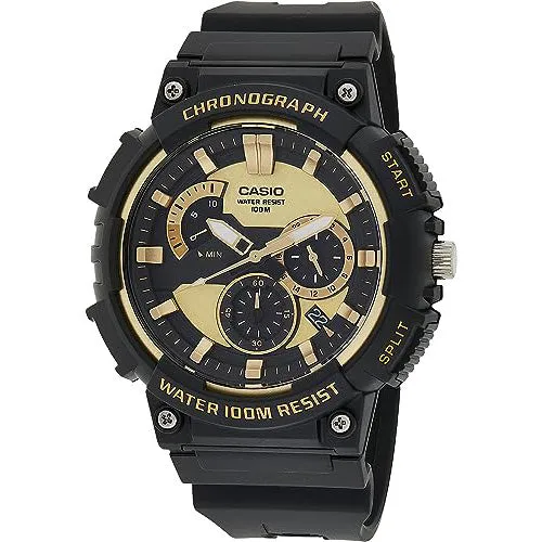 CASIO Quartz Men's Black and Gold Watch MCW-200H-9AVDF