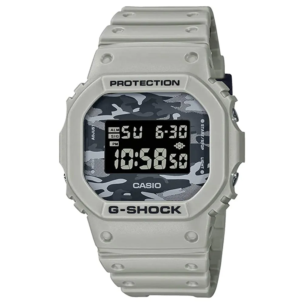 Casio Unisex Black Dial Gray Plastic Band Digital Quartz Watch - DW-5600CA-8CR