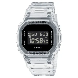 Casio Women's Black Dial Silver Resin Band G-Shock Digital Japanese Quartz Watch - DW-5600SKE-7CR