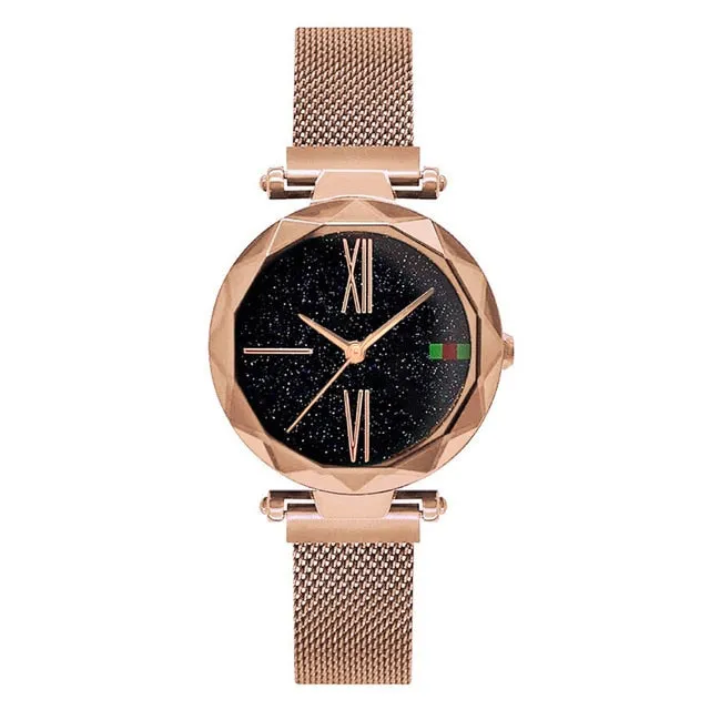 Charming Purple Women Watches Minimalism Casual Starry Sky Lady Wristwatch Magnet buckle Fashion Luxury Brand Female Watch Gift