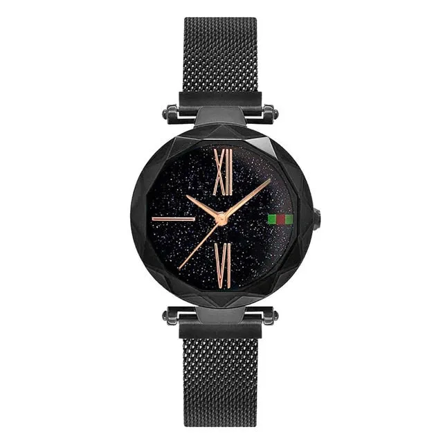 Charming Purple Women Watches Minimalism Casual Starry Sky Lady Wristwatch Magnet buckle Fashion Luxury Brand Female Watch Gift