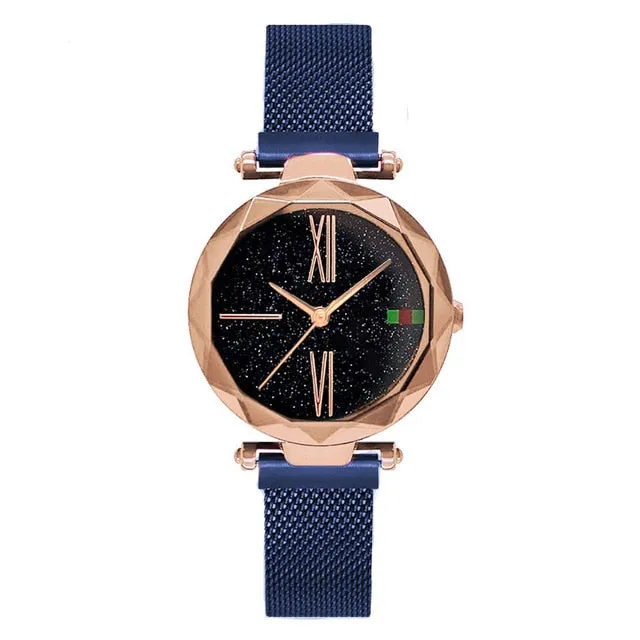 Charming Purple Women Watches Minimalism Casual Starry Sky Lady Wristwatch Magnet buckle Fashion Luxury Brand Female Watch Gift