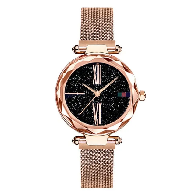 Charming Purple Women Watches Minimalism Casual Starry Sky Lady Wristwatch Magnet buckle Fashion Luxury Brand Female Watch Gift