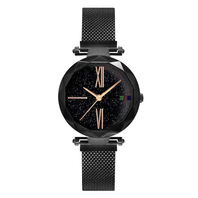 Charming Purple Women Watches Minimalism Casual Starry Sky Lady Wristwatch Magnet buckle Fashion Luxury Brand Female Watch Gift