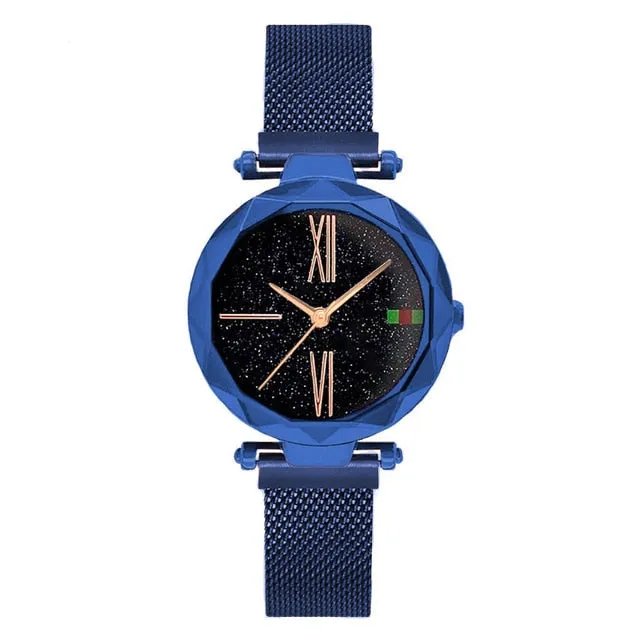 Charming Purple Women Watches Minimalism Casual Starry Sky Lady Wristwatch Magnet buckle Fashion Luxury Brand Female Watch Gift