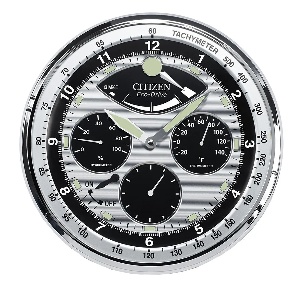 Citizen Gallery Luminescent Black / Silver-Tone Frame Silver-Tone Dial Wall Clock - CC2013