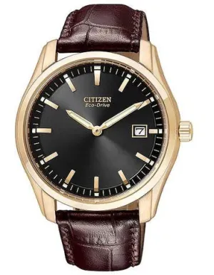 Citizen Rose tone Leather strap Eco drive watch AU1043-00E