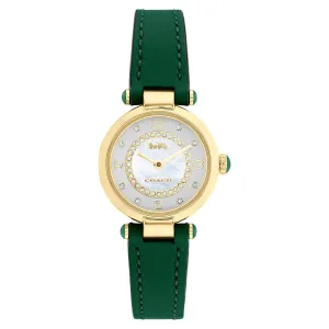 Coach Cary Green Leather Strap Women's Watch 14503894