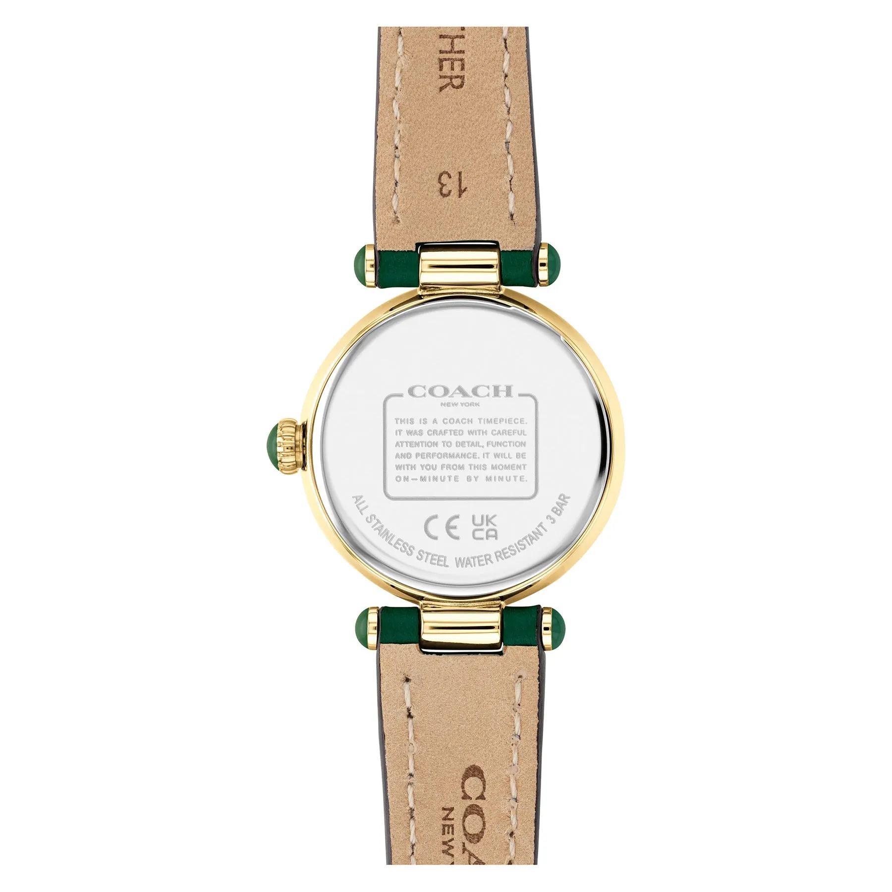 Coach Cary Green Leather Strap Women's Watch 14503894