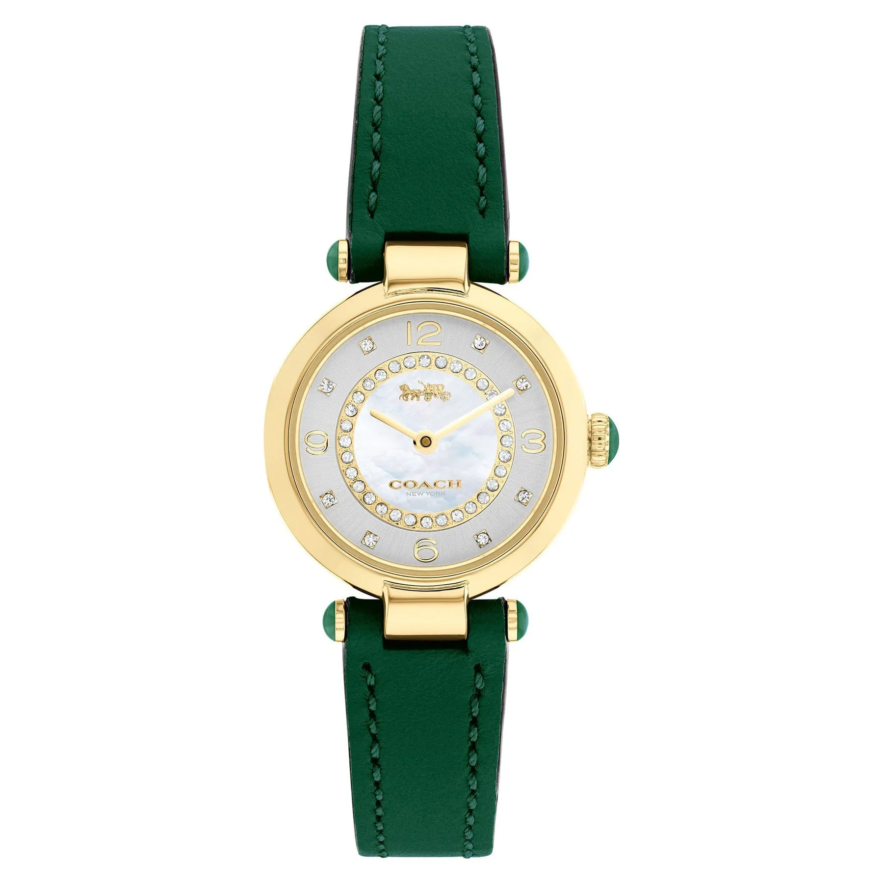 Coach Cary Green Leather Strap Women's Watch 14503894