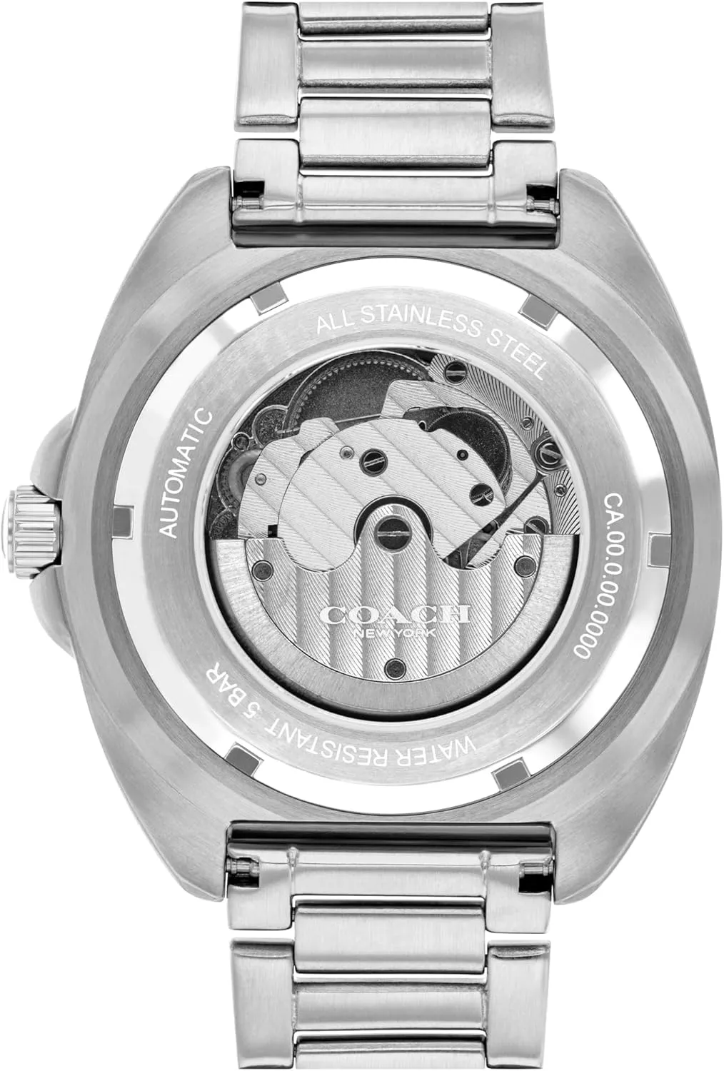 Coach Charter Men's 3H Multifunction Automatic Watch - Stainless Steel Bracelet - Water Resistant up to 5ATM/50 Meters - Gift for Him - Premium Fashion - Self-Winding - 44.5mm
