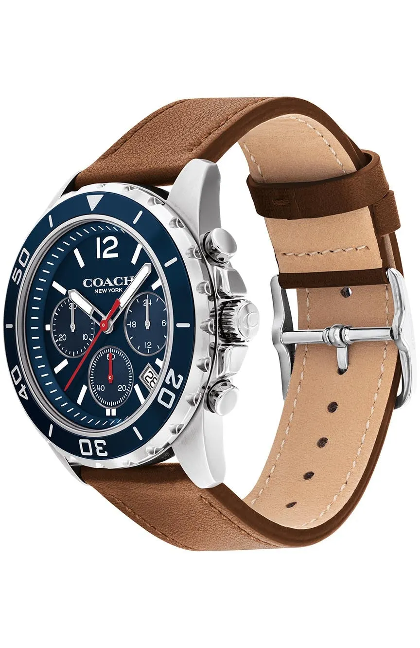 Coach Kent Chronograph Brown Leather Strap Men's Watch 14602560