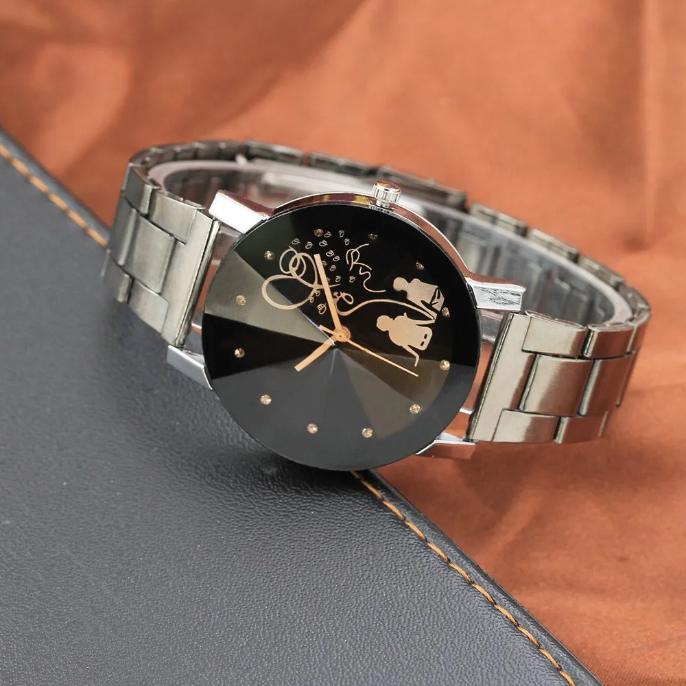 Couple Watch Men Watch Women Stainless Steel Pair Watches Clock