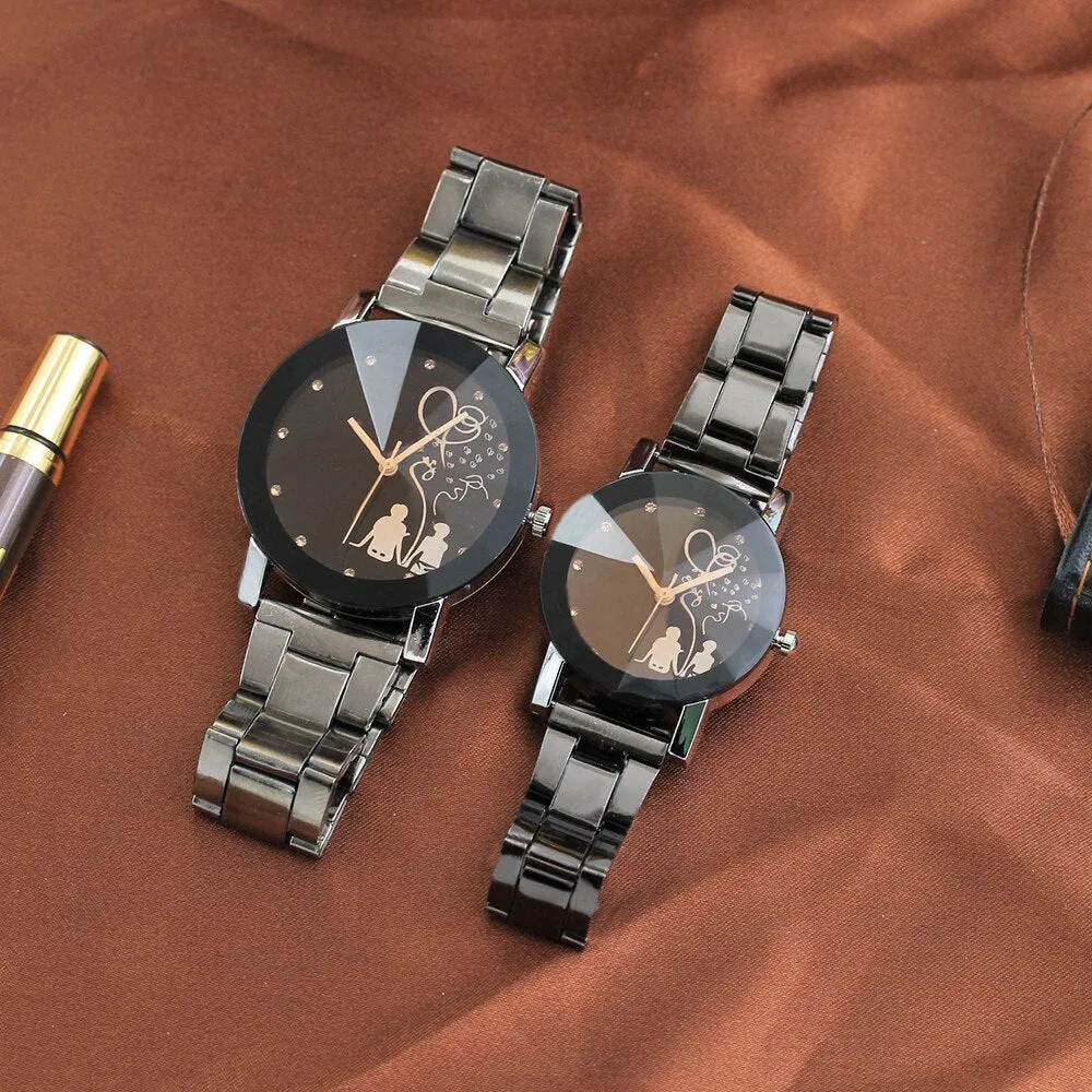 Couple Watch Men Watch Women Stainless Steel Pair Watches Clock