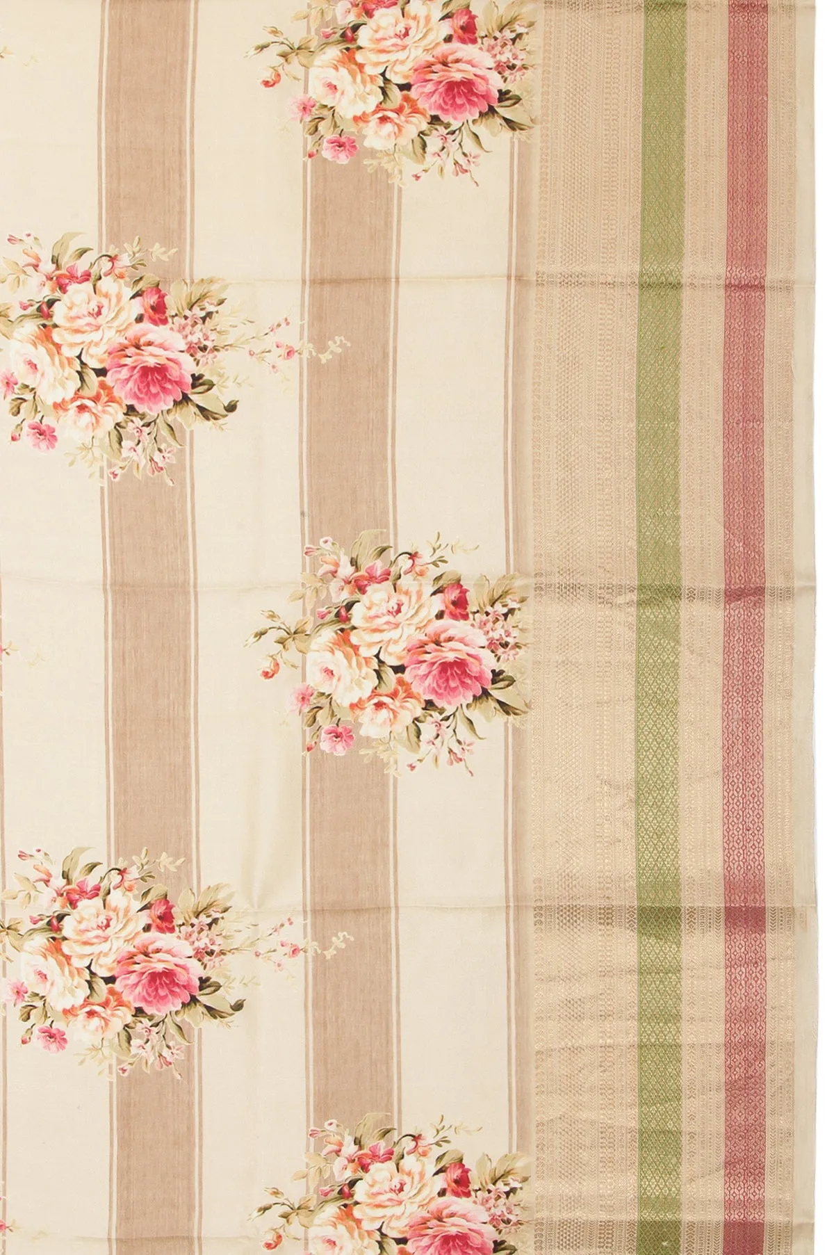 Cream Tussar Saree with Gold Zari Border