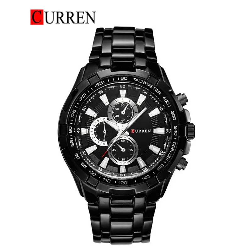 CURREN Original Brand Stainless Steel Band Wrist Watch For Men With Brand (Box & Bag)-8023