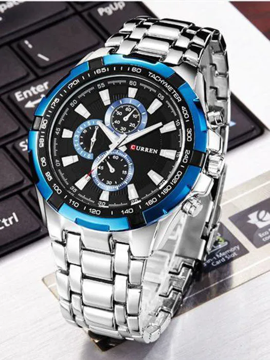 CURREN Original Brand Stainless Steel Band Wrist Watch For Men With Brand (Box & Bag)-8023