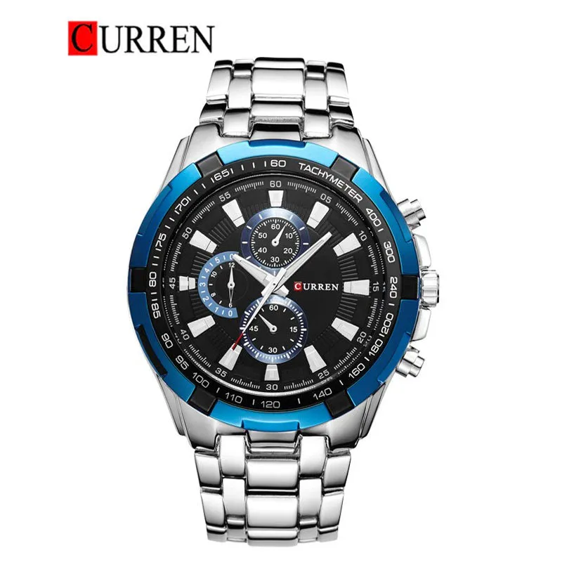 CURREN Original Brand Stainless Steel Band Wrist Watch For Men With Brand (Box & Bag)-8023