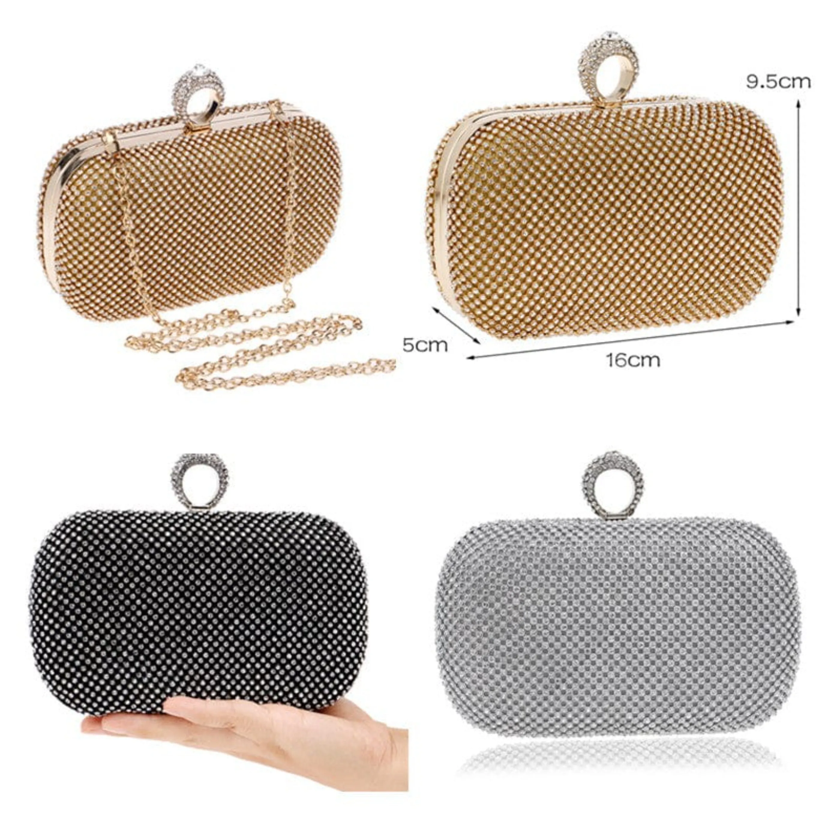 Diamond-Studded Evening Bag