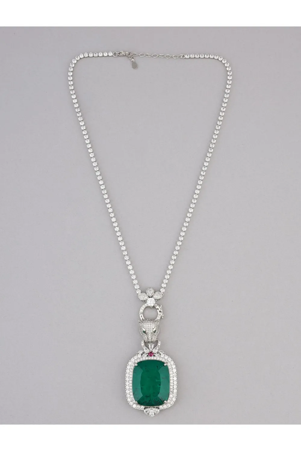 Diamond Studded Leopard Panther Pendant Chain
