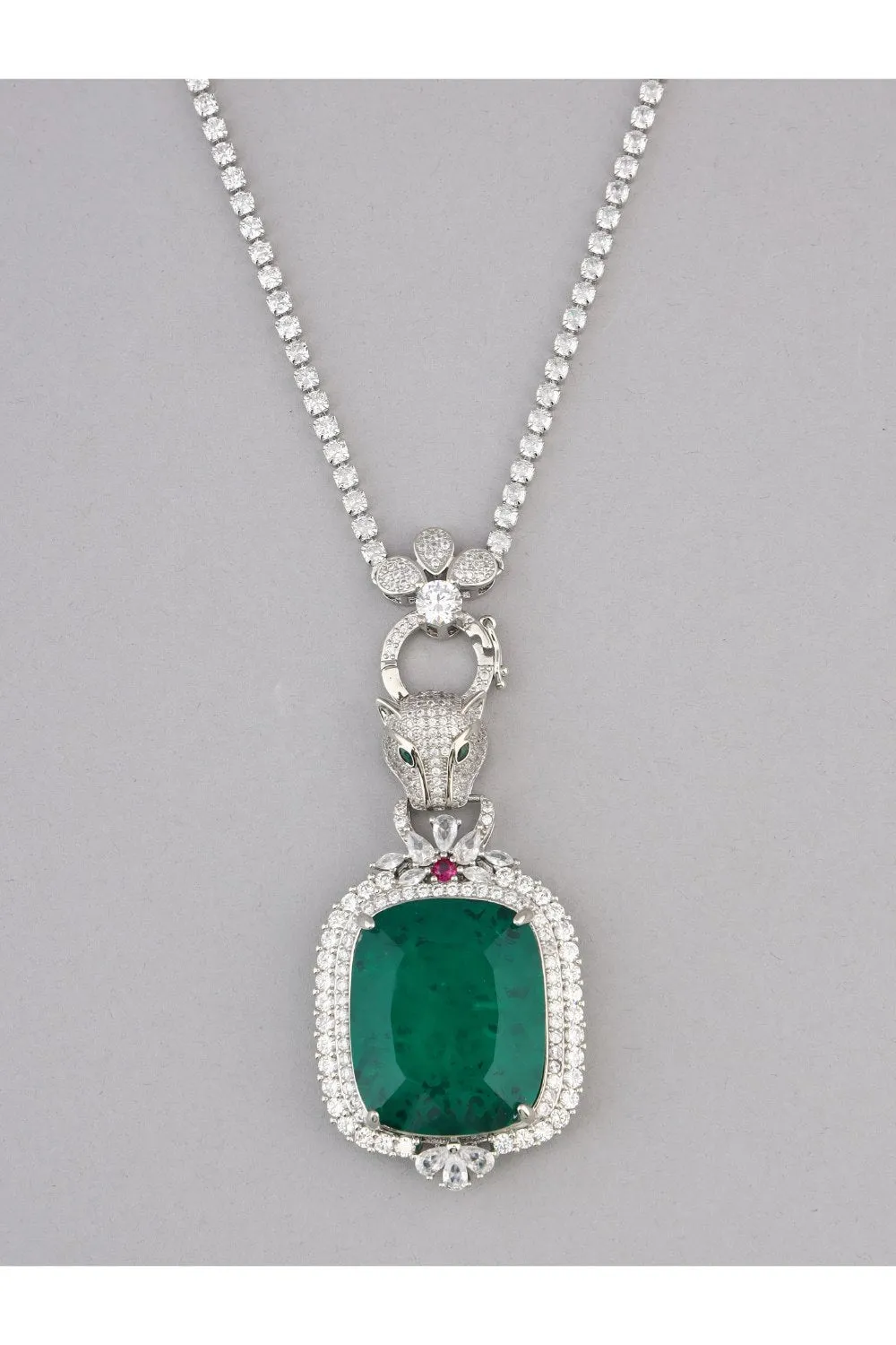 Diamond Studded Leopard Panther Pendant Chain