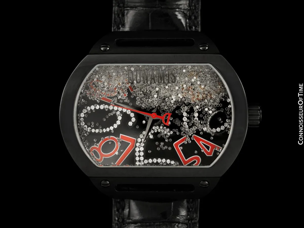 Dunamis (Jason of Beverly Hills) Spartan Mens Large 3  Carats of Floating Diamonds Watch - PVD Stainless Steel