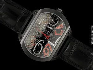 Dunamis (Jason of Beverly Hills) Spartan Mens Large 3  Carats of Floating Diamonds Watch - PVD Stainless Steel