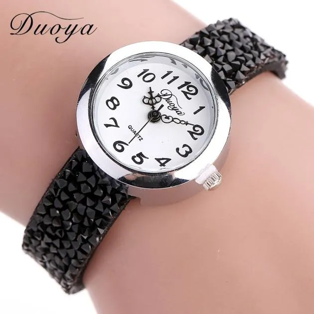 Duoya Brand Watches Women Fashion Crystal Rhinestone Bracelet Watch Ladies Quartz Luxury Vintage Women Watch Gift Dropshipping 4