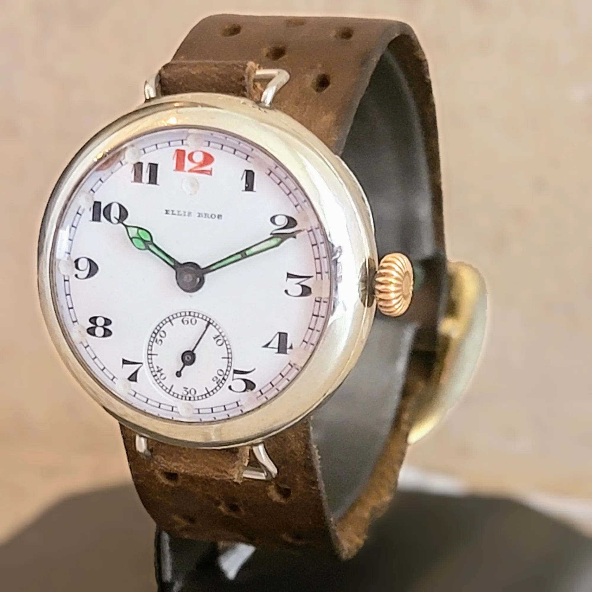 ELLIS BROS Trench Watch By Civic Watch Co. Swiss Made 1910's