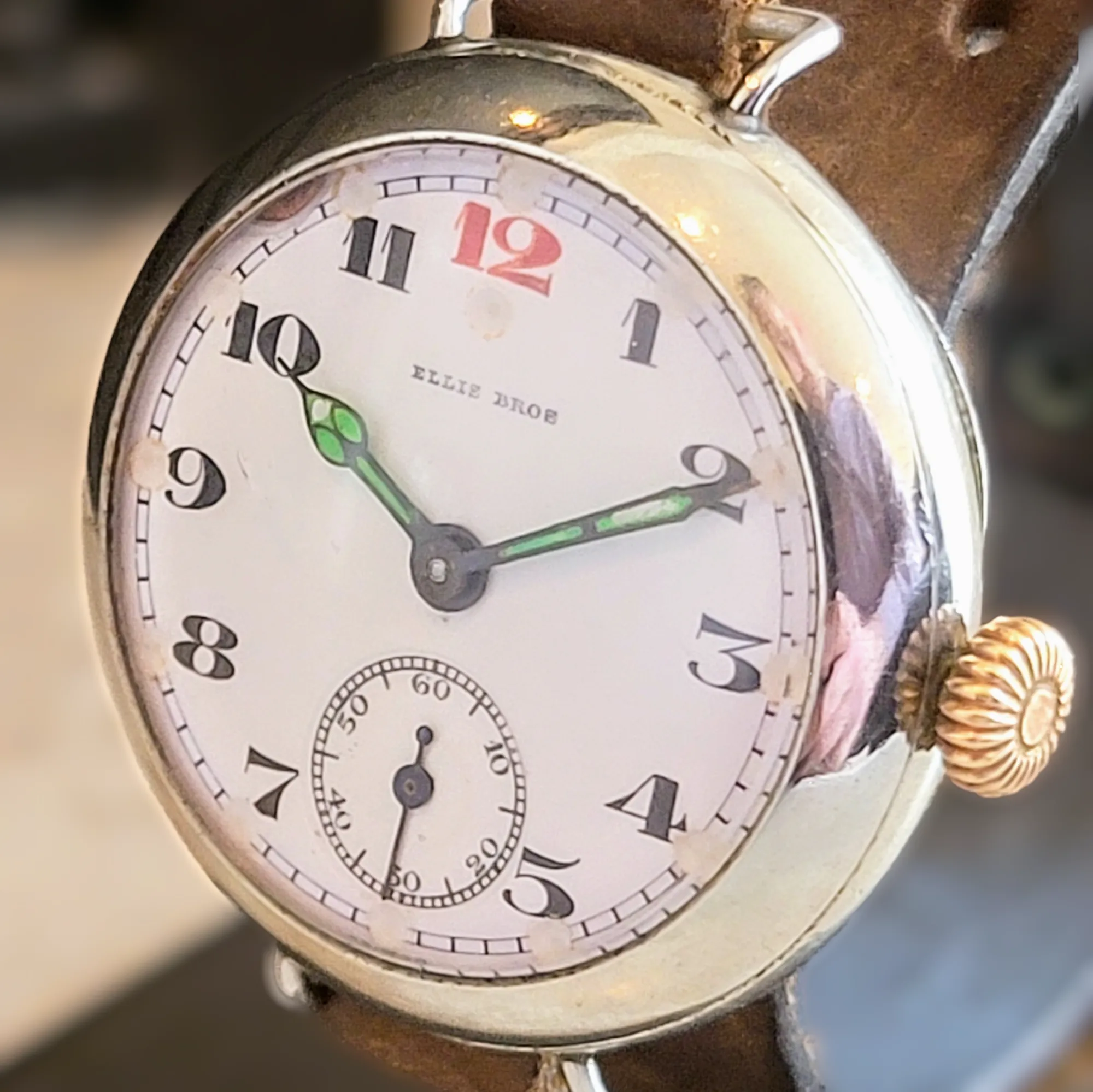 ELLIS BROS Trench Watch By Civic Watch Co. Swiss Made 1910's