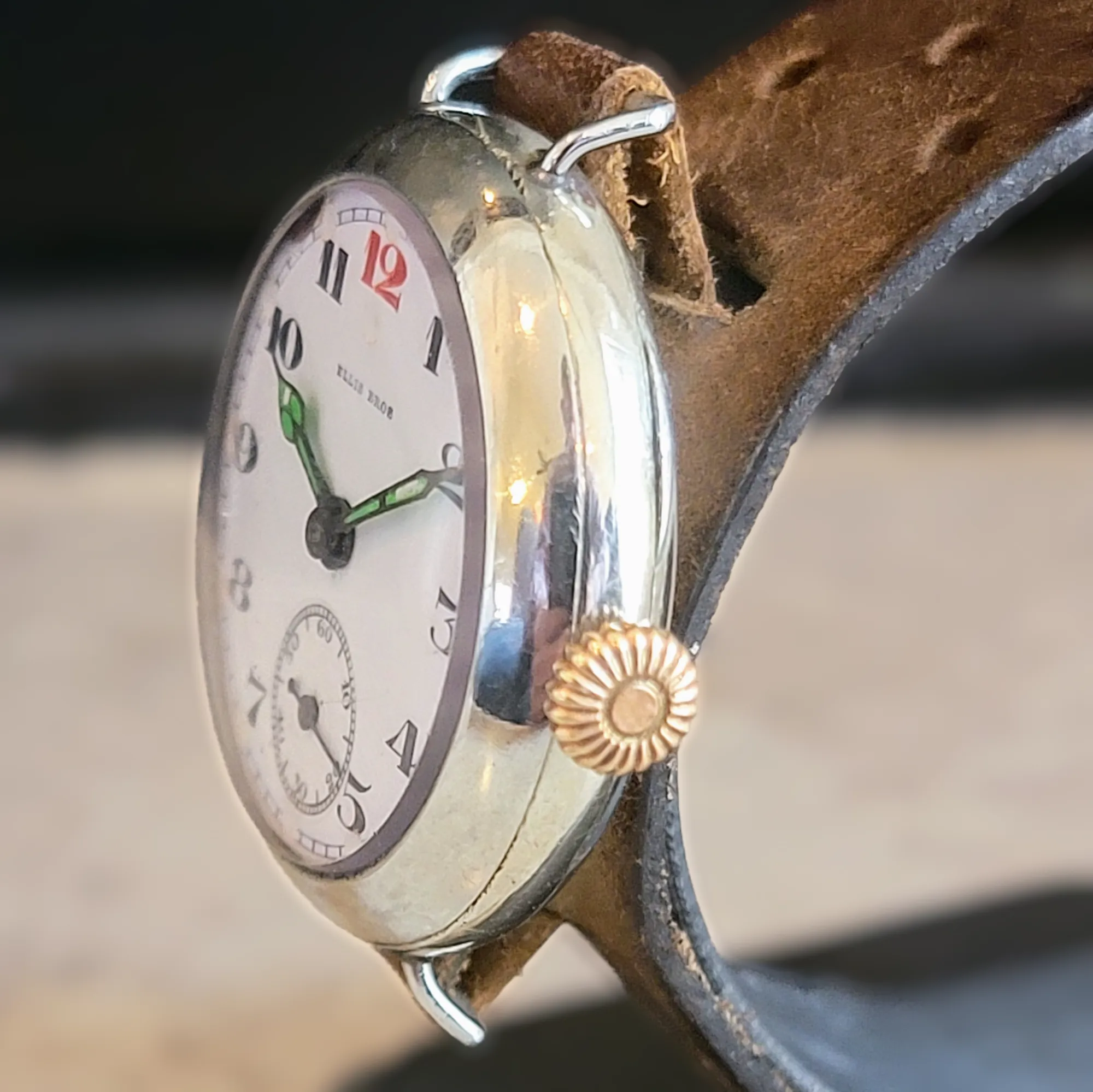 ELLIS BROS Trench Watch By Civic Watch Co. Swiss Made 1910's