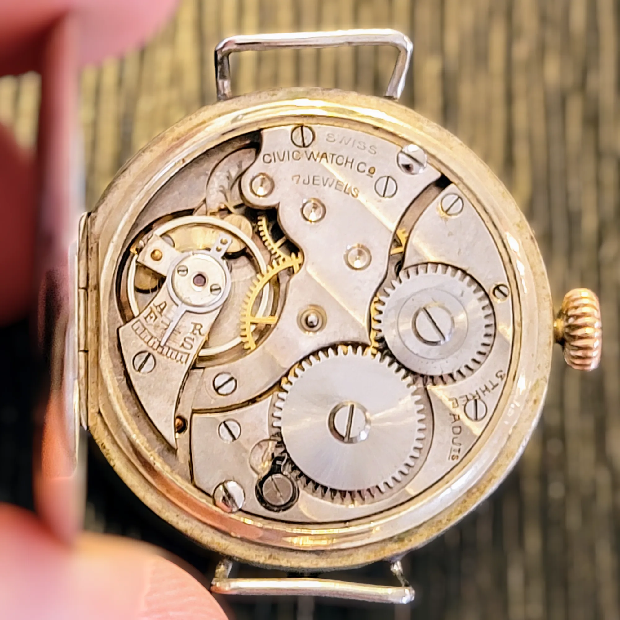 ELLIS BROS Trench Watch By Civic Watch Co. Swiss Made 1910's