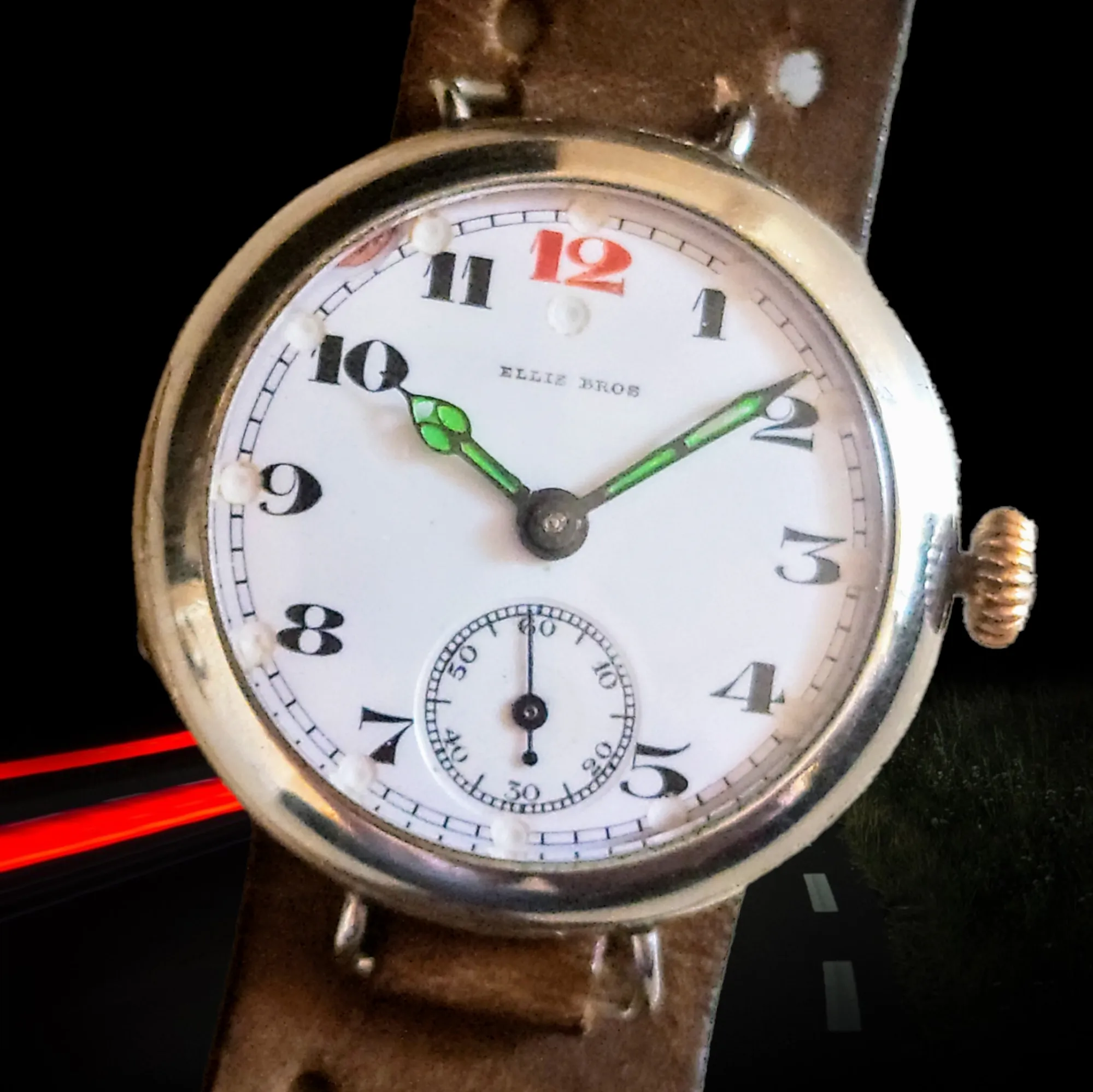 ELLIS BROS Trench Watch By Civic Watch Co. Swiss Made 1910's