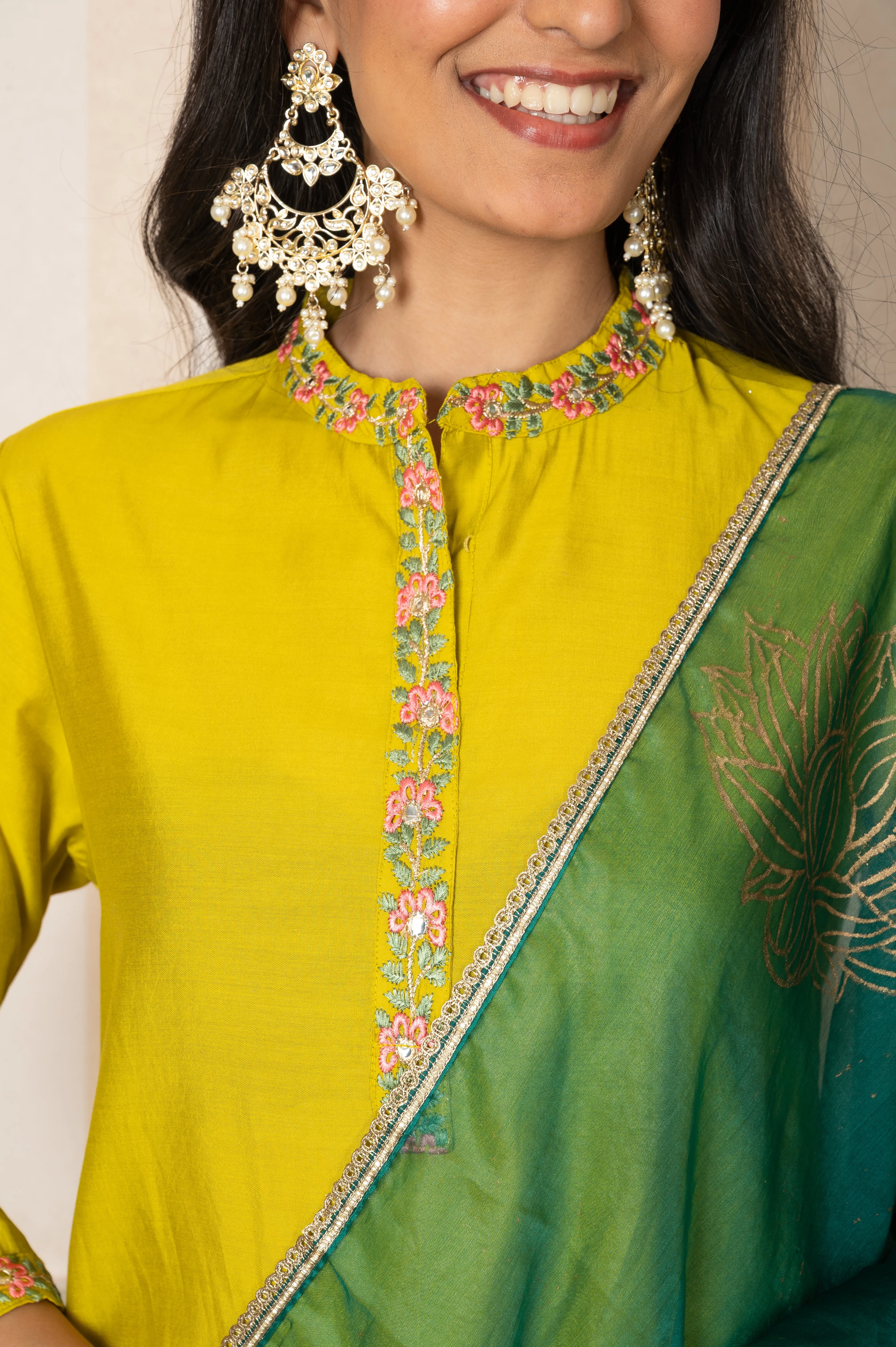 Embroidered Neck Line