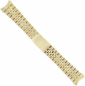 Ewatchparts 19mm Jubilee Watch Band Bracelet Compatible With Rolex Date 1500 1550 Oyster Perpetual 18K Gold Color