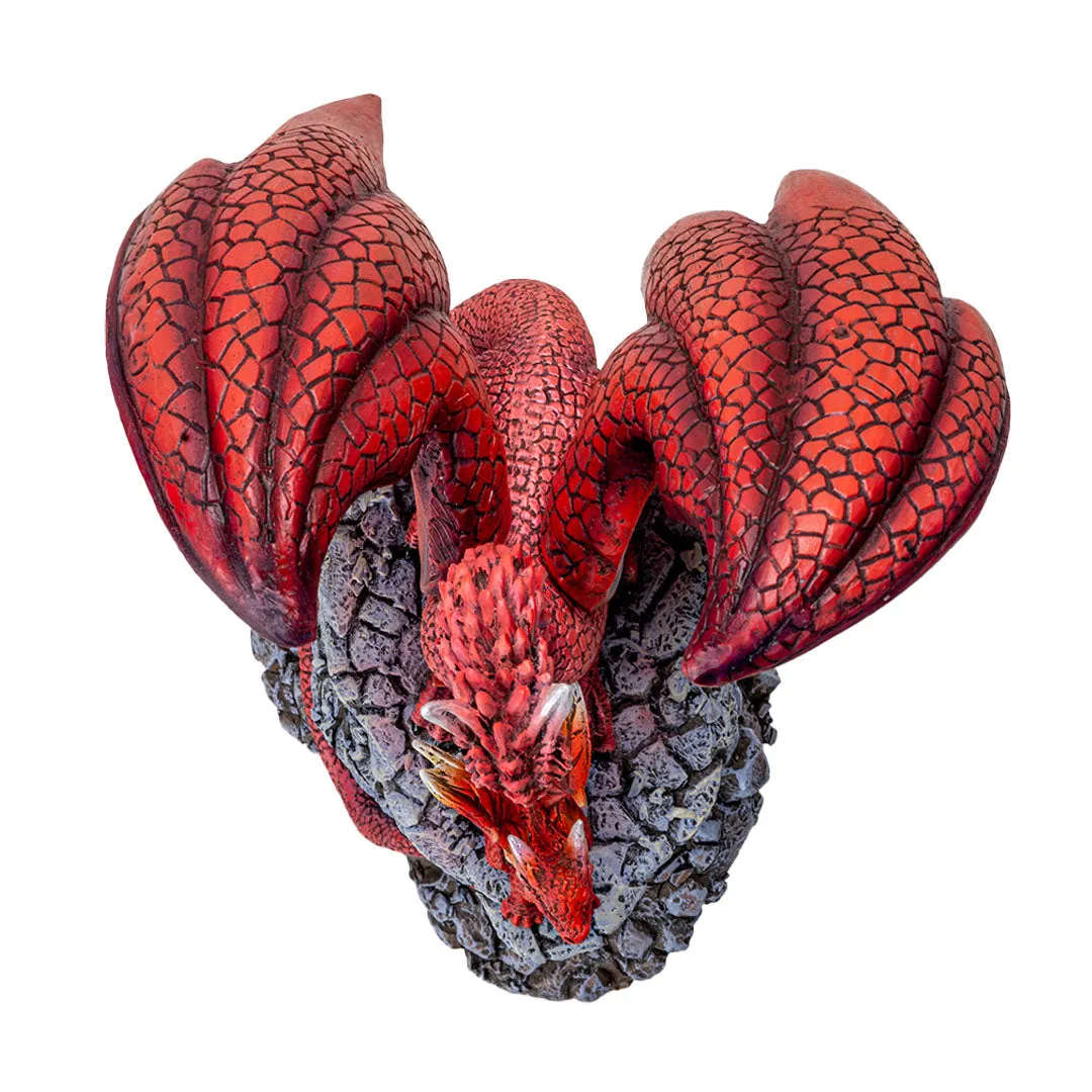 Fire Dragon with Hatchling Figurine