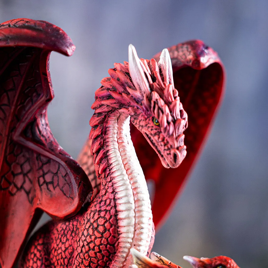 Fire Dragon with Hatchling Figurine